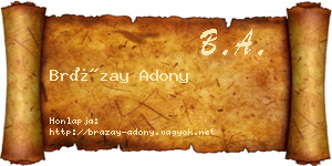 Brázay Adony névjegykártya